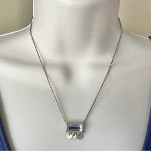 Lia Sophia Rhinestone Rectangle Pendant Necklace